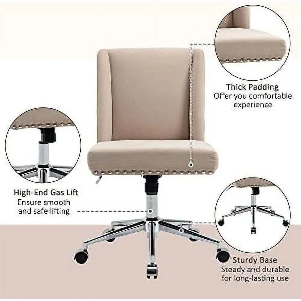Beige Task Chair with Tilt and Adjustable Height S693