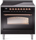 36 Induction Range with Electric Oven in Glossy Black with Copper Trim Q773373