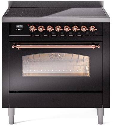 36 Induction Range with Electric Oven in Glossy Black with Copper Trim Q773373