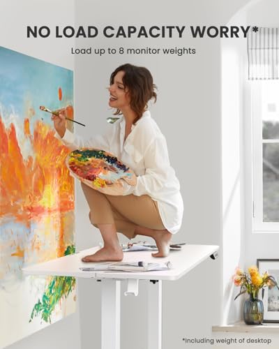 Height Adjustable Electric Standing Desk 48 x 24 Inches Black O185526