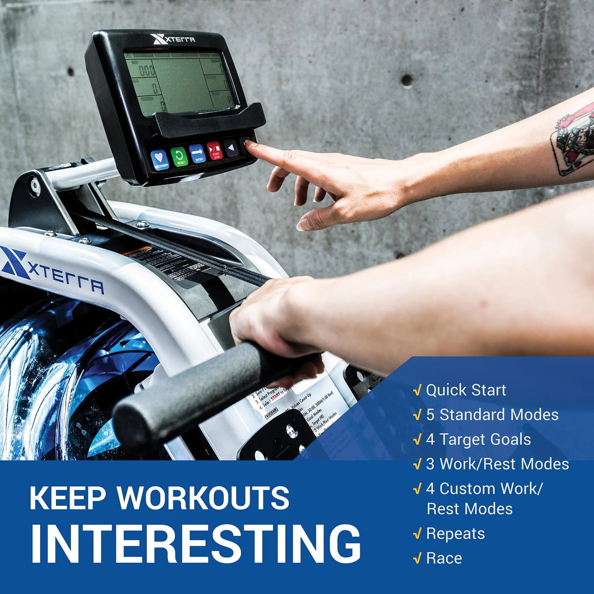 Water Rowing Machine with 6 Resistance Levels and LCD Display Z760