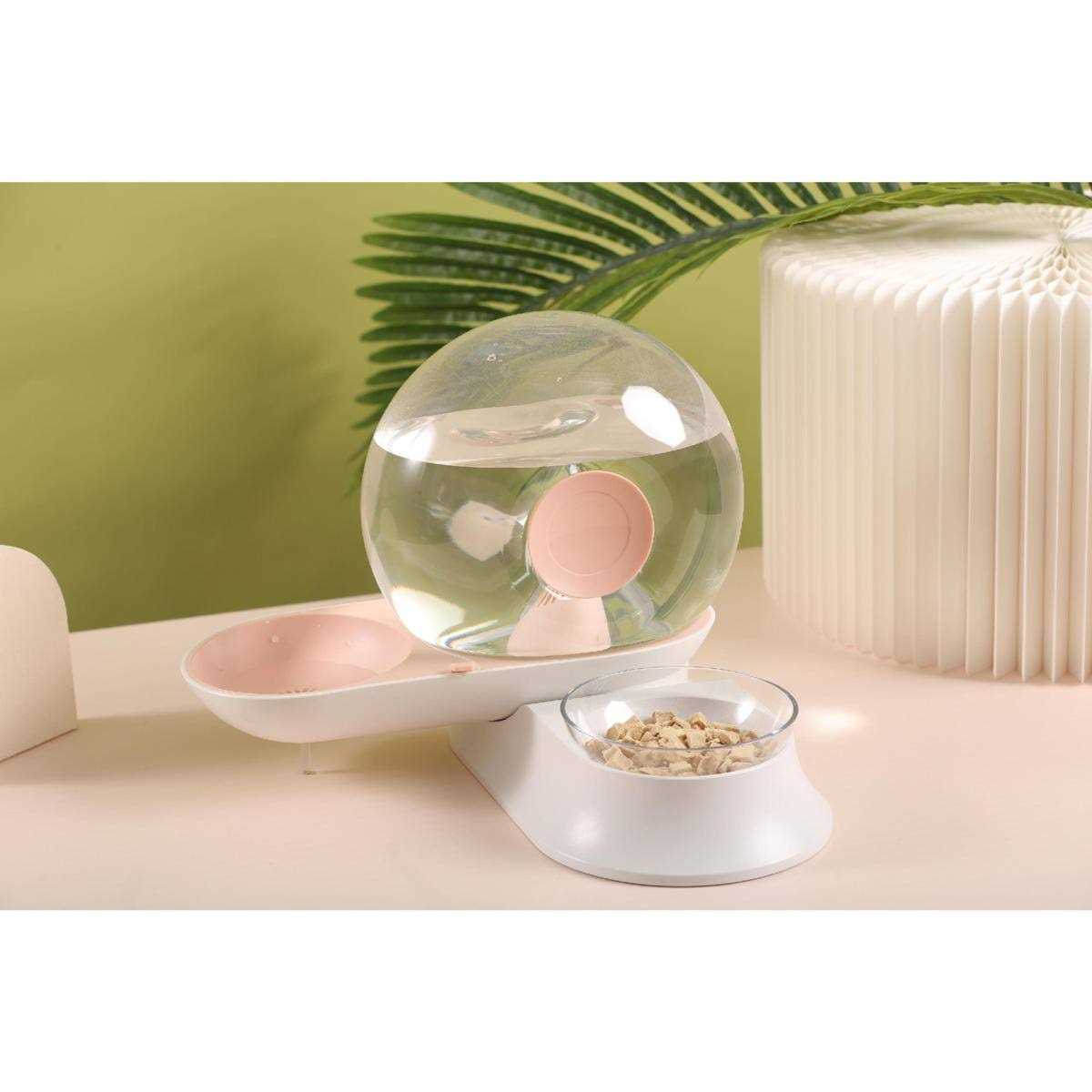 Snail Shaped 2-in-1 Gravity Pet Water Dispenser and Food Bowl X6775