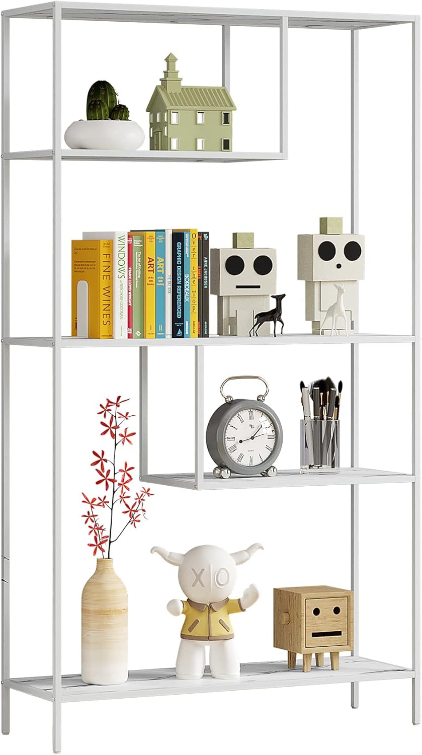White 3-Tier Metal Bookshelf Storage Organizer S153151