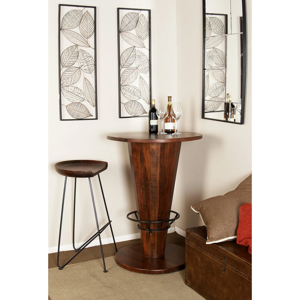28" x 40" Brown Wood Bar Height Dining Table with Foot Rest B10129