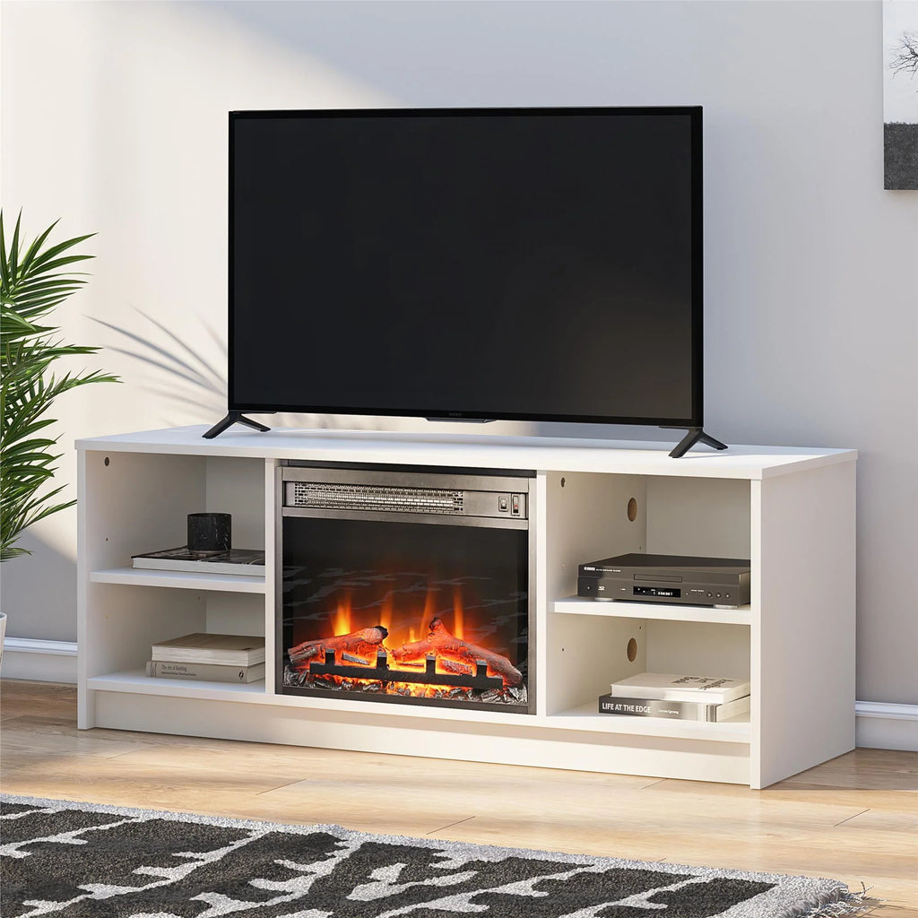 Black Oak Fireplace TV Stand Q53324