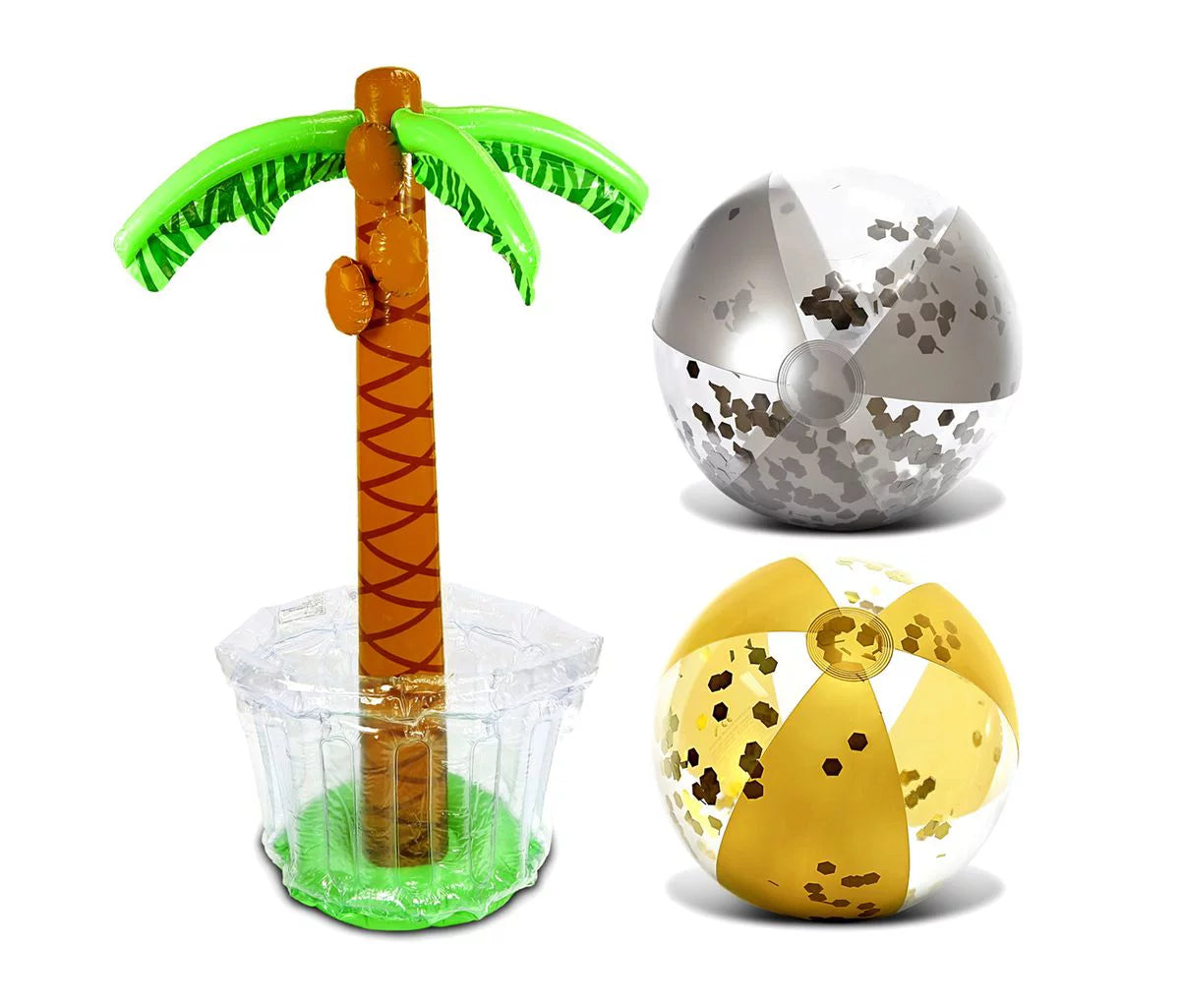 Rose Gold Pool Tubes and Beach Balls K973