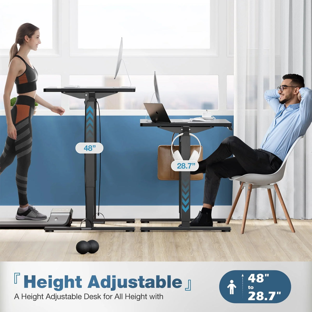 Electric Standing Desk, 40 x 24 Inches Height Adjustable Desk with Memory Preset G7155