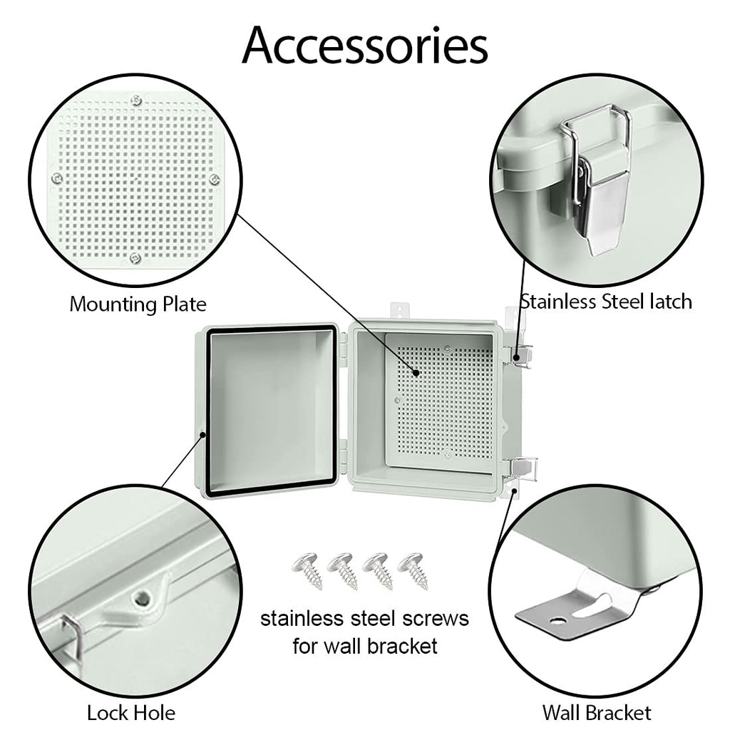ABS IP67 Waterproof Junction Box with Mounting Plate 150x150x90mm Pack of 2 S36305