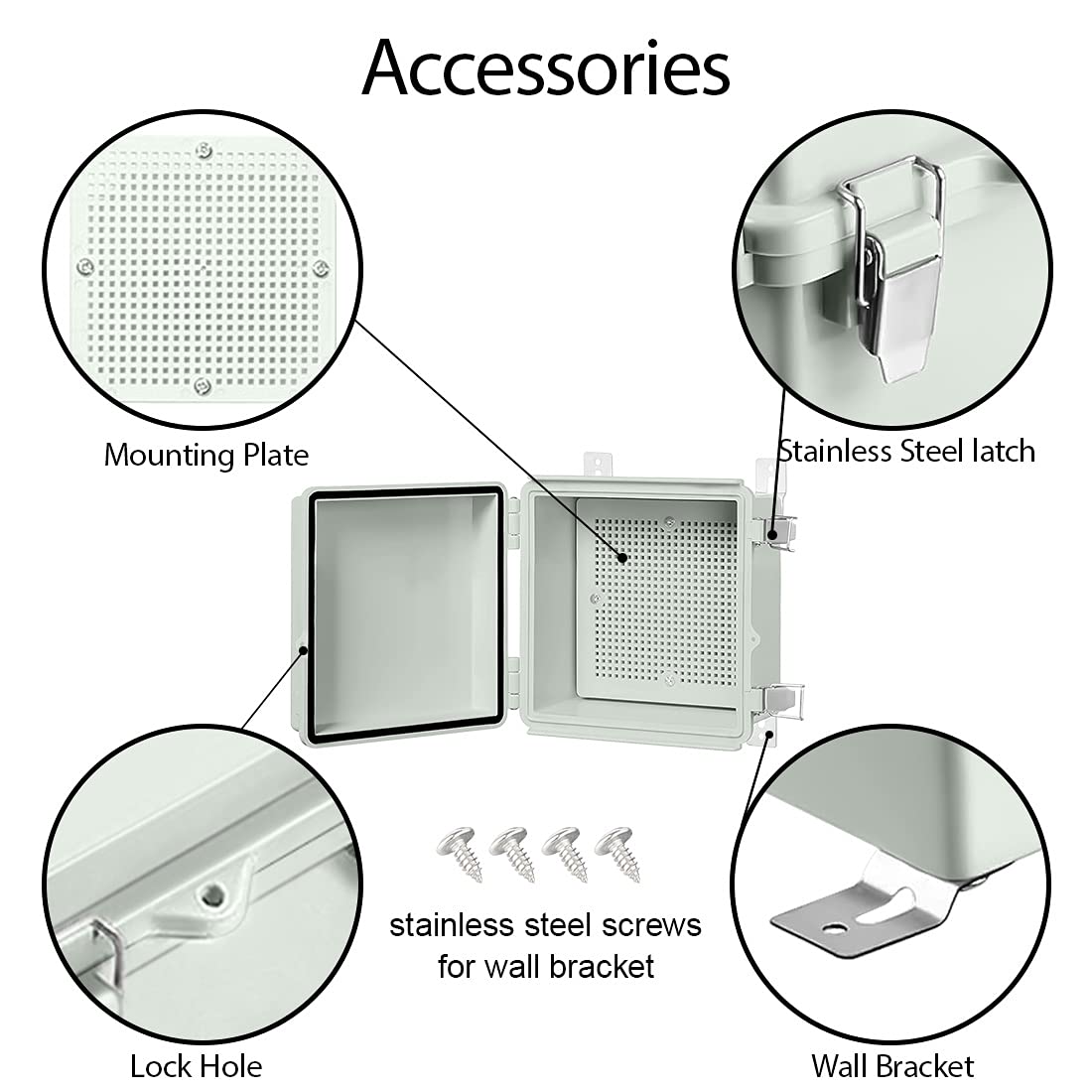 ABS IP67 Waterproof Junction Box with Mounting Plate 150x150x90mm Pack of 2 S36305
