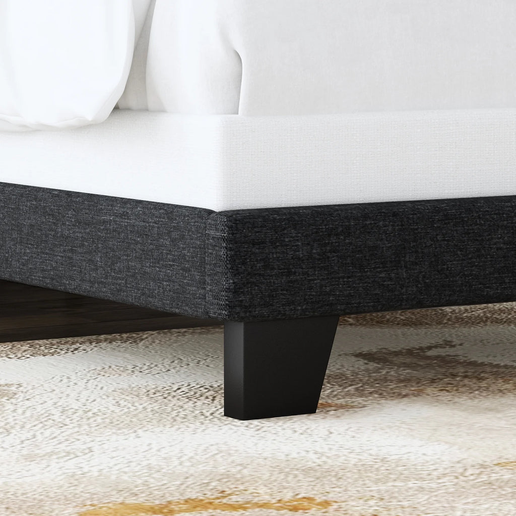 Queen Size Grey Upholstered Panel Bed Frame M17222