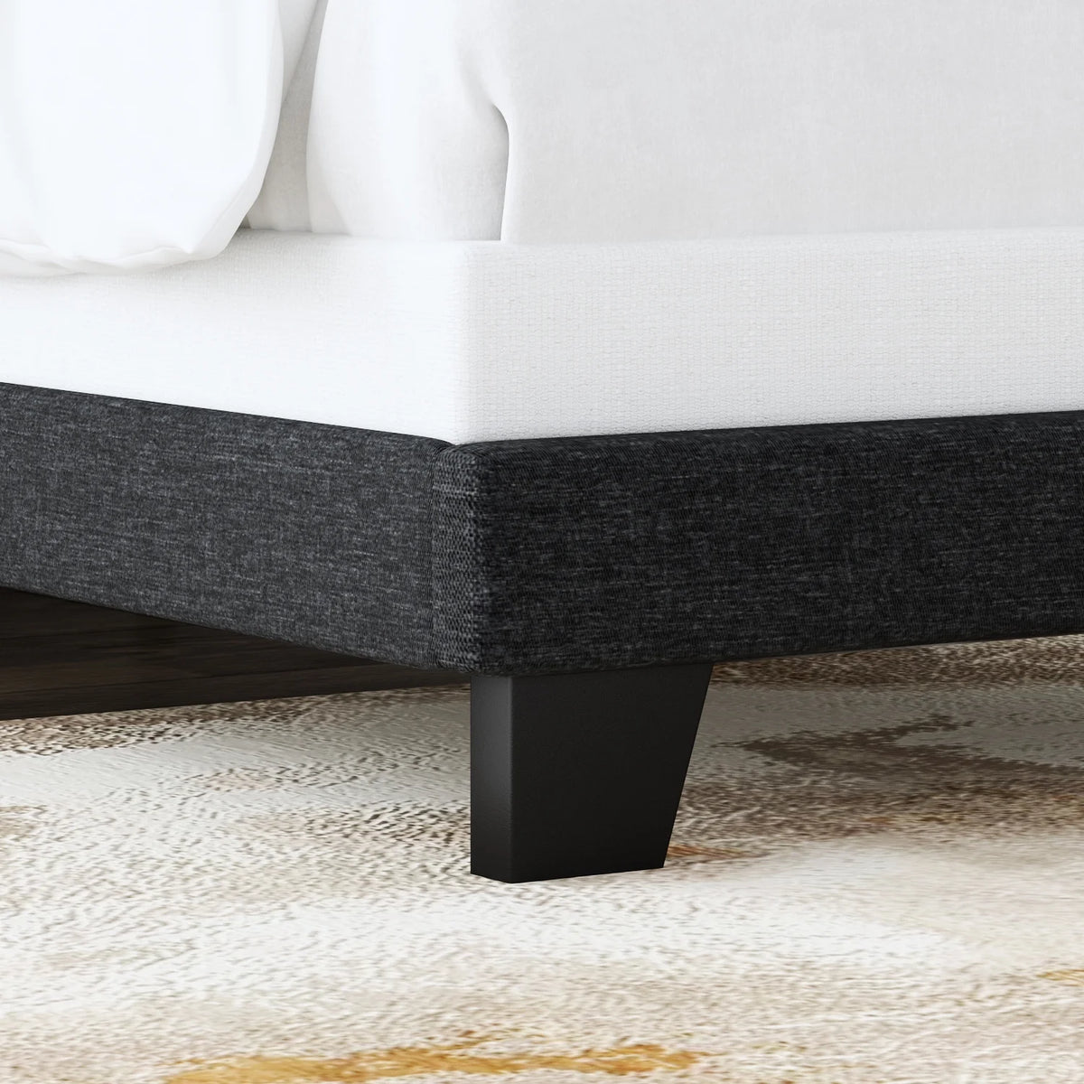 Queen Size Grey Upholstered Panel Bed Frame M17222