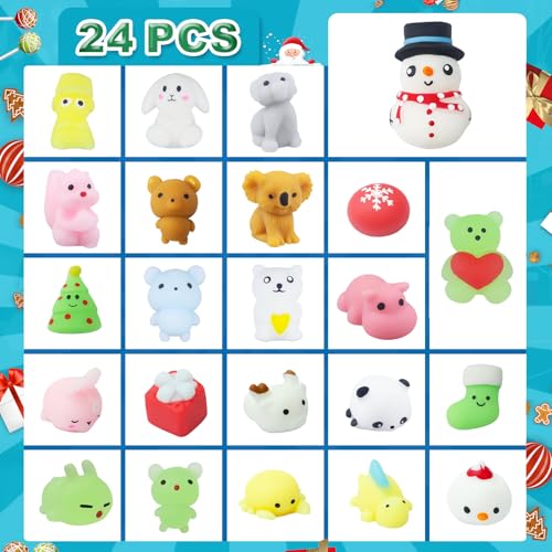 24 Pcs Squishies Fidget Advent Calendar V347171