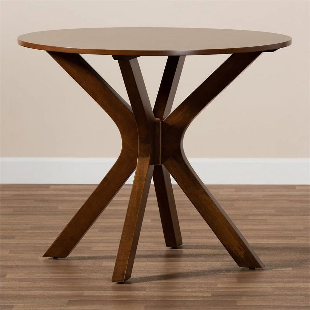 Mahogany Walnut Brown Round Wood Dining Table U4403