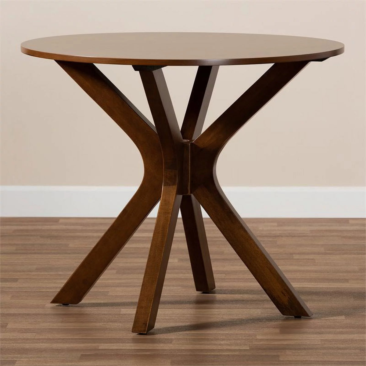 Mahogany Walnut Brown Round Wood Dining Table U4403