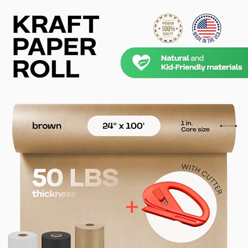 Brown Kraft Paper Roll 24" x 1800" with Cutter O260