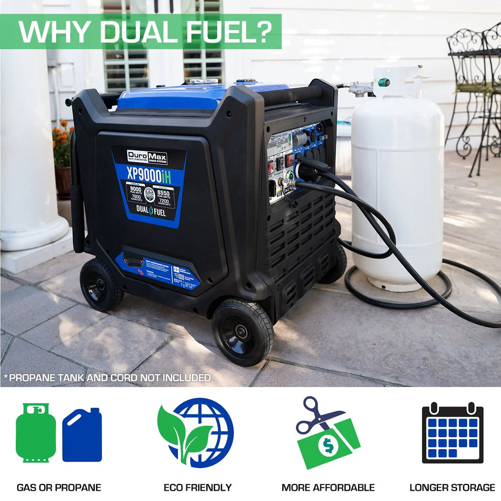9000 Watt Dual Fuel Inverter Generator with CO Alert G6082