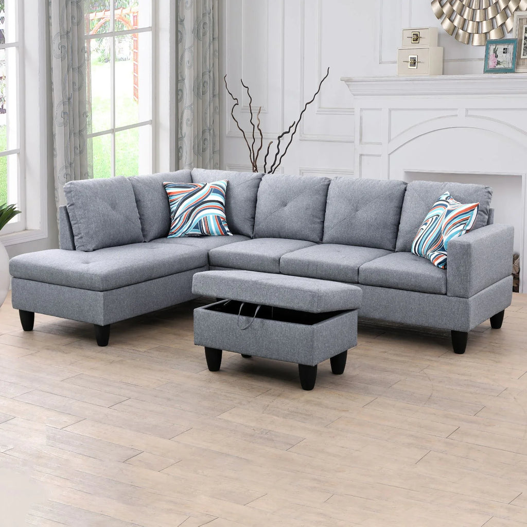 Linen L-Shape Sectional Sofa H930
