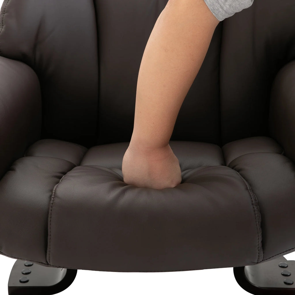 Brown Faux Leather Massage Recliner Chair with Footrest B414