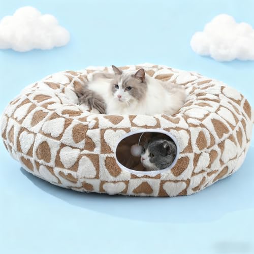 Cat Tunnel Bed with Plush Cushion N275098