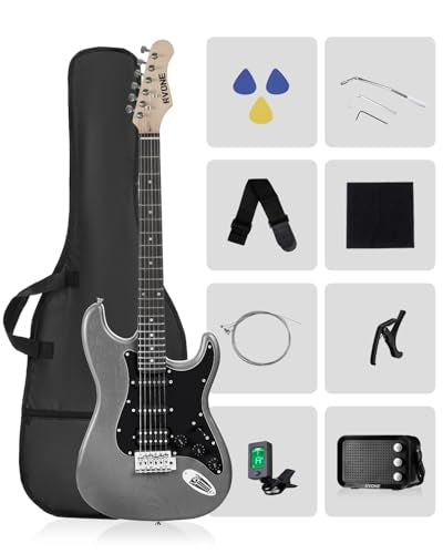 39" Beginner Electric Guitar Kit with Amp & HSS Pickups Black O417179