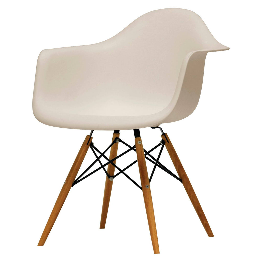 Beige Plastic Shell Chair Set of 2 O837