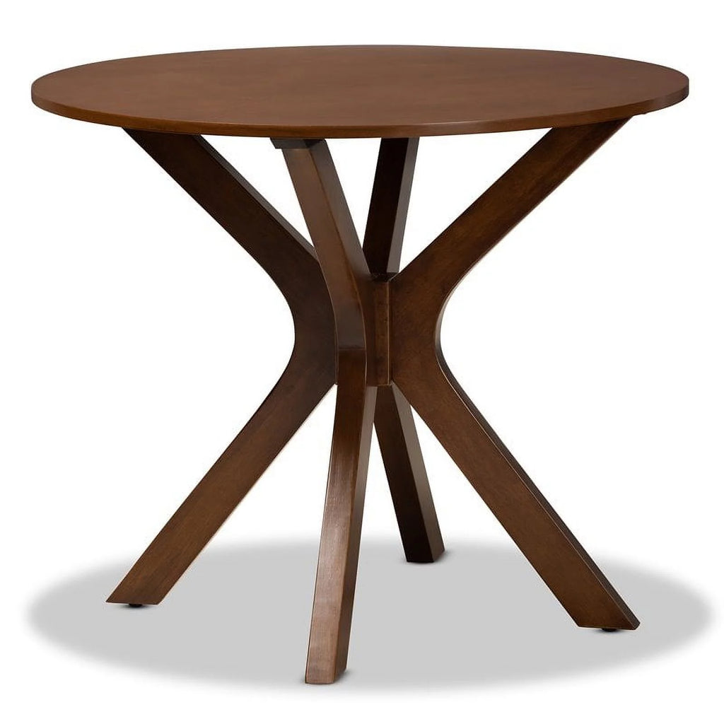 Mahogany Walnut Brown Round Wood Dining Table U4403