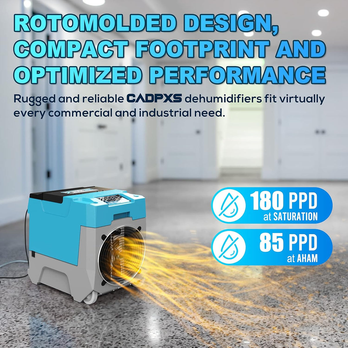180PPD Commercial Dehumidifier with Pump T100