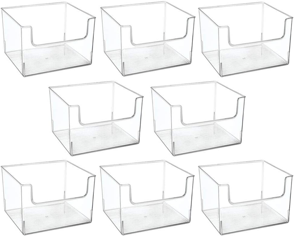 Clear Plastic Storage Basket Bin 8 Pack I73077