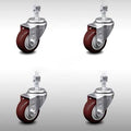 3 inch Maroon Polyurethane Swivel Caster Set G95434