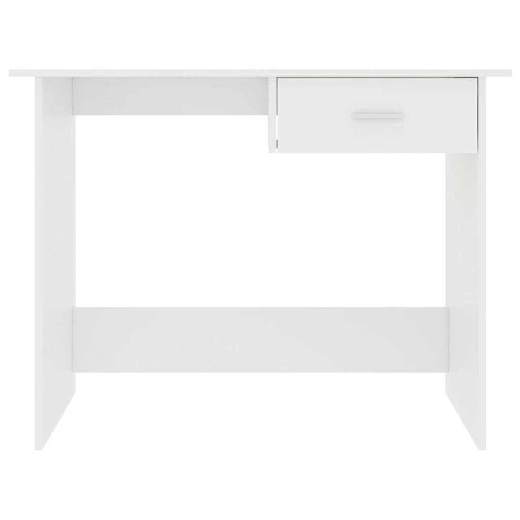 White Engineered Wood Computer Desk with Storage Drawer U979