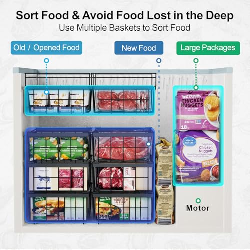 Expandable Chest Freezer Organizer Baskets, 2 Pack V791928