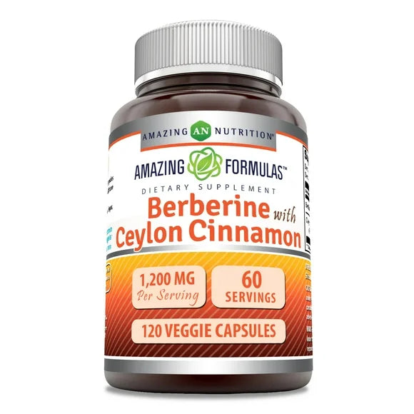 Berberine with Ceylon Cinnamon 1200 Mg 120 Veggie Capsules Supplement K69768