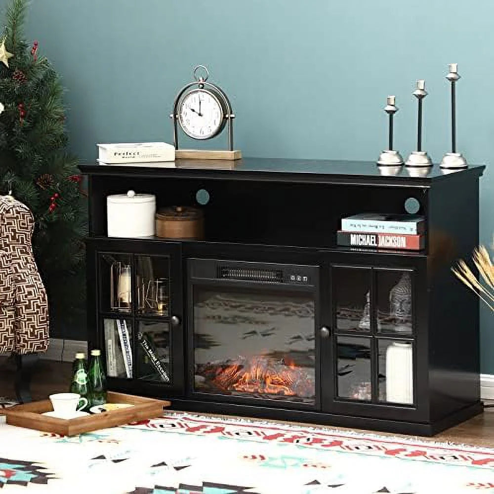 White Electric Fireplace TV Stand with 18" Insert S345