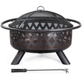 36 Round Metal Finish Iron Fire Pit X6994