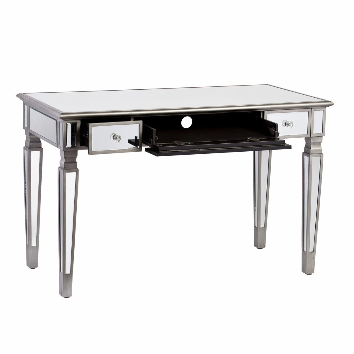 Silver Matte Mirrored Writing Desk P235