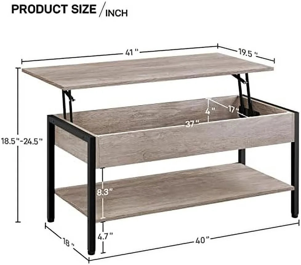 Lift Top Coffee Table Set of 3 with Hidden Compartments A162876