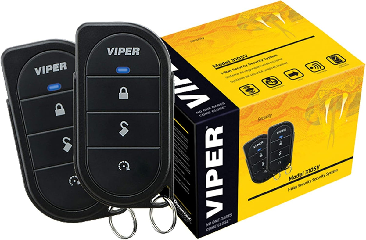 Black 1-Way Car Alarm Keyless Entry L1048