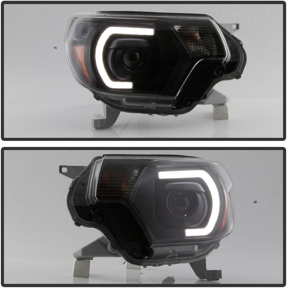 For 2012-2015 Toyota Tacoma Black LED Projector Headlights Left+Right W1319
