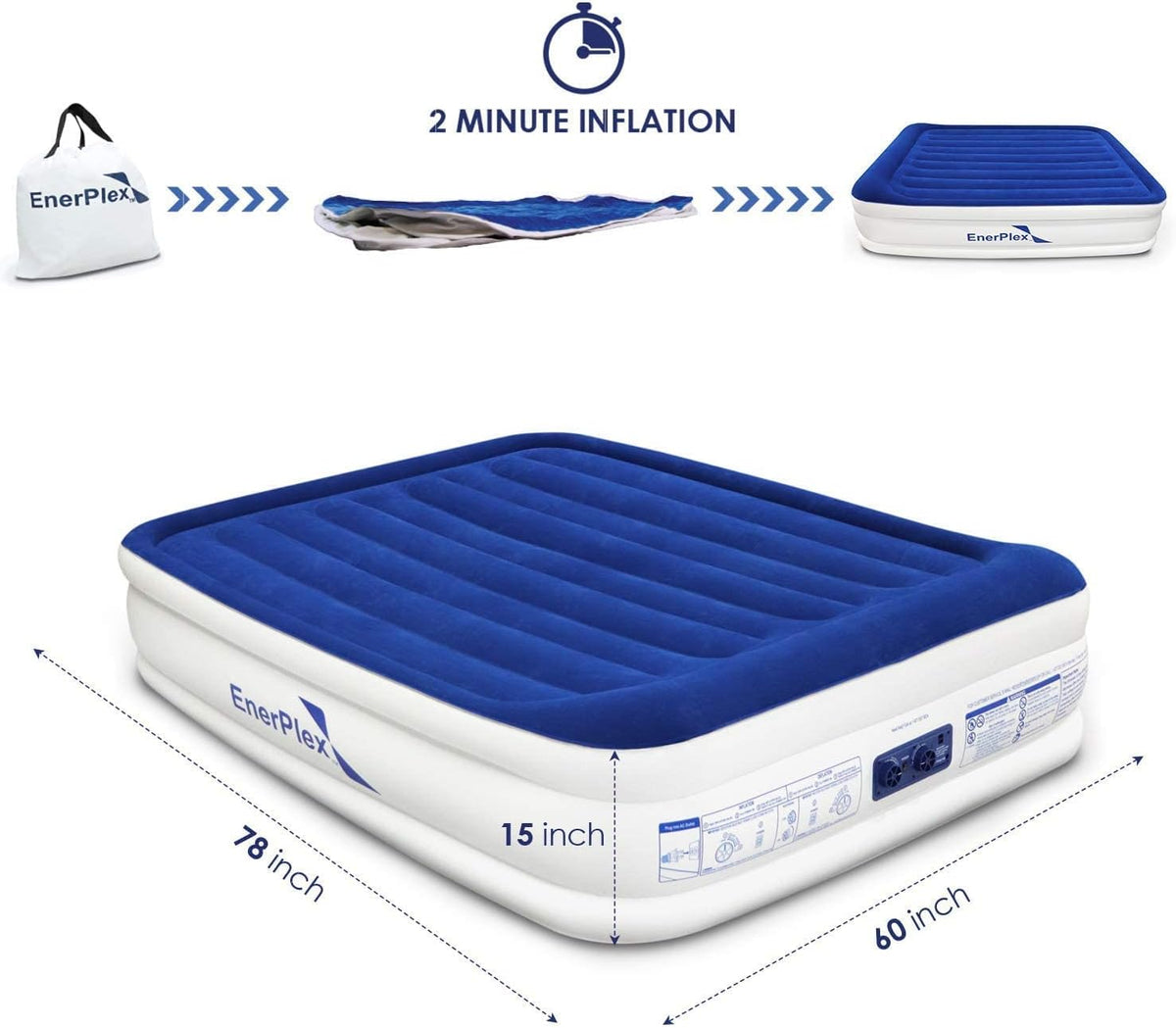 Queen Air Mattress with Built-in Dual Pump U540