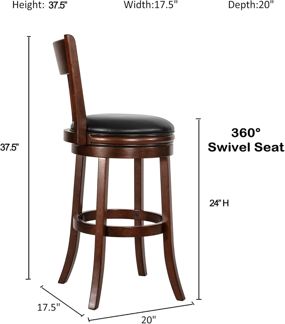24 Inch Cappuccino Swivel Barstool Z59525