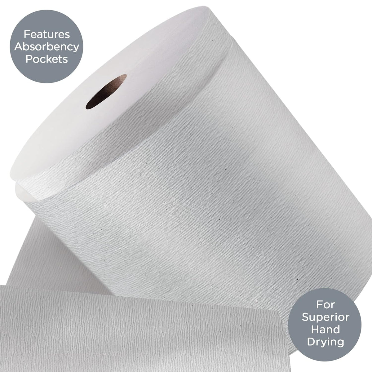 White Hard Roll Paper Towels 12 Rolls L3685
