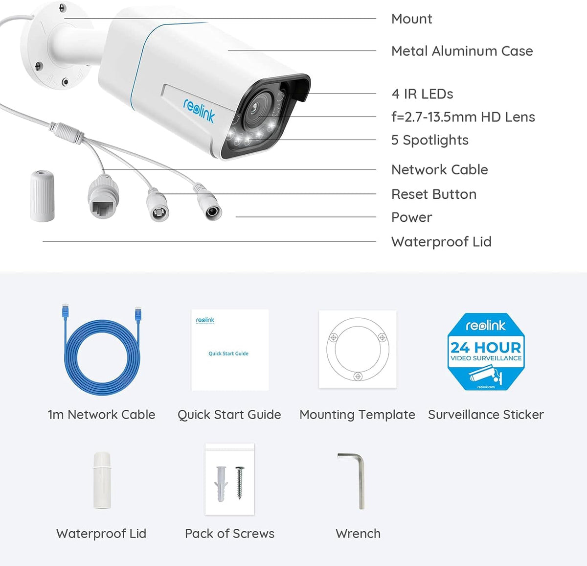 4K PoE Security Outdoor IP Camera with 5X Optical Zoom F9411