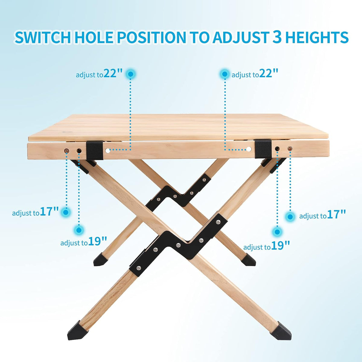 Portable Folding Light Wooden Picnic Table in a Bag Y326101