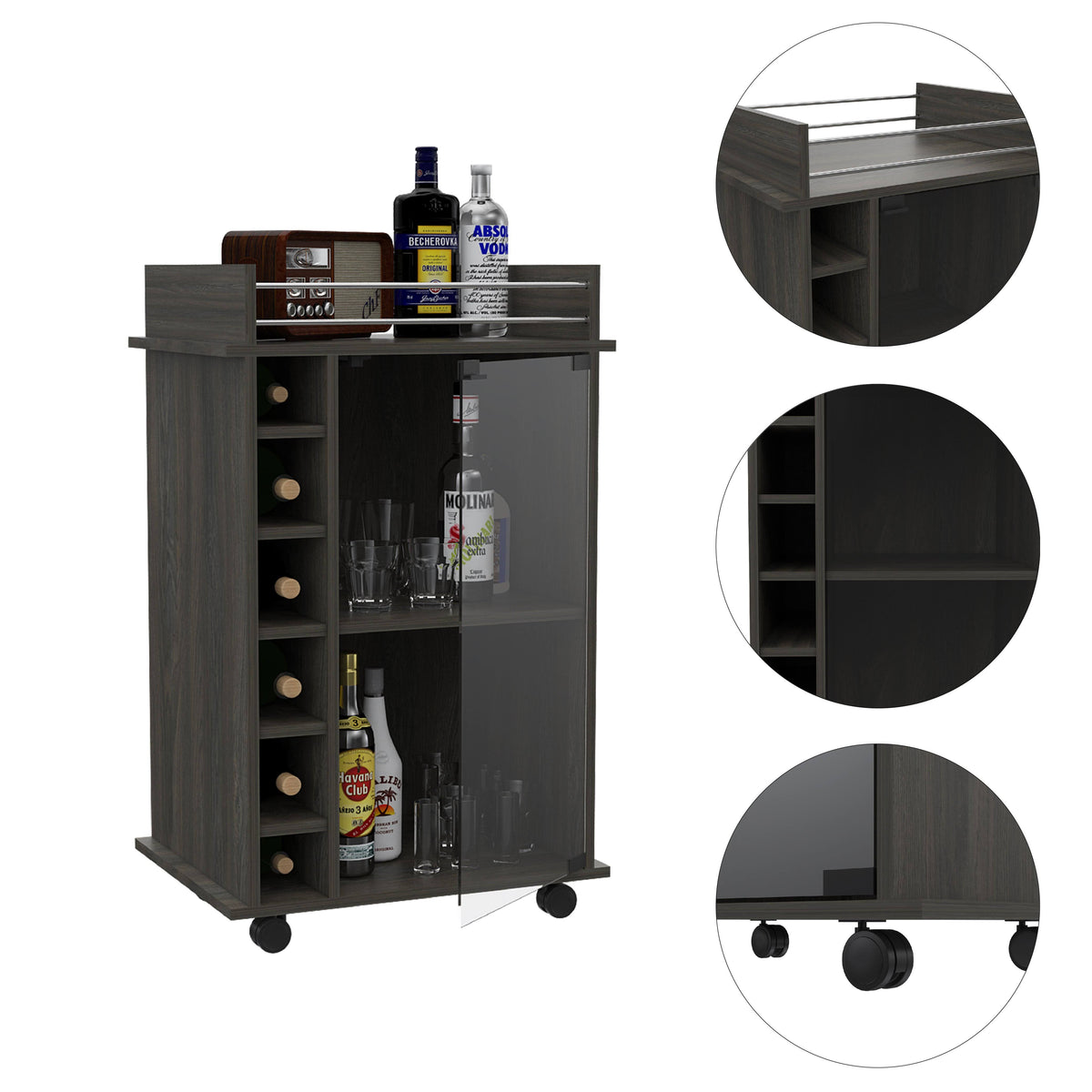 Grey Oak Bar Cart X488