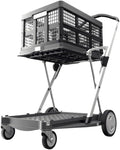Collapsible Folding Trolley Cart with Storage Crate Red D231415