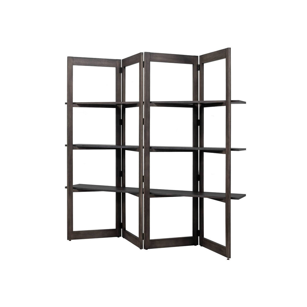 Dark Brown Solid Wood Bookcase Room Divider E834