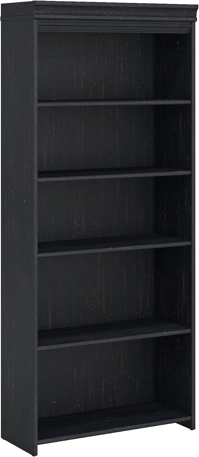 5 Shelf Bookcase in Antique Black C379906