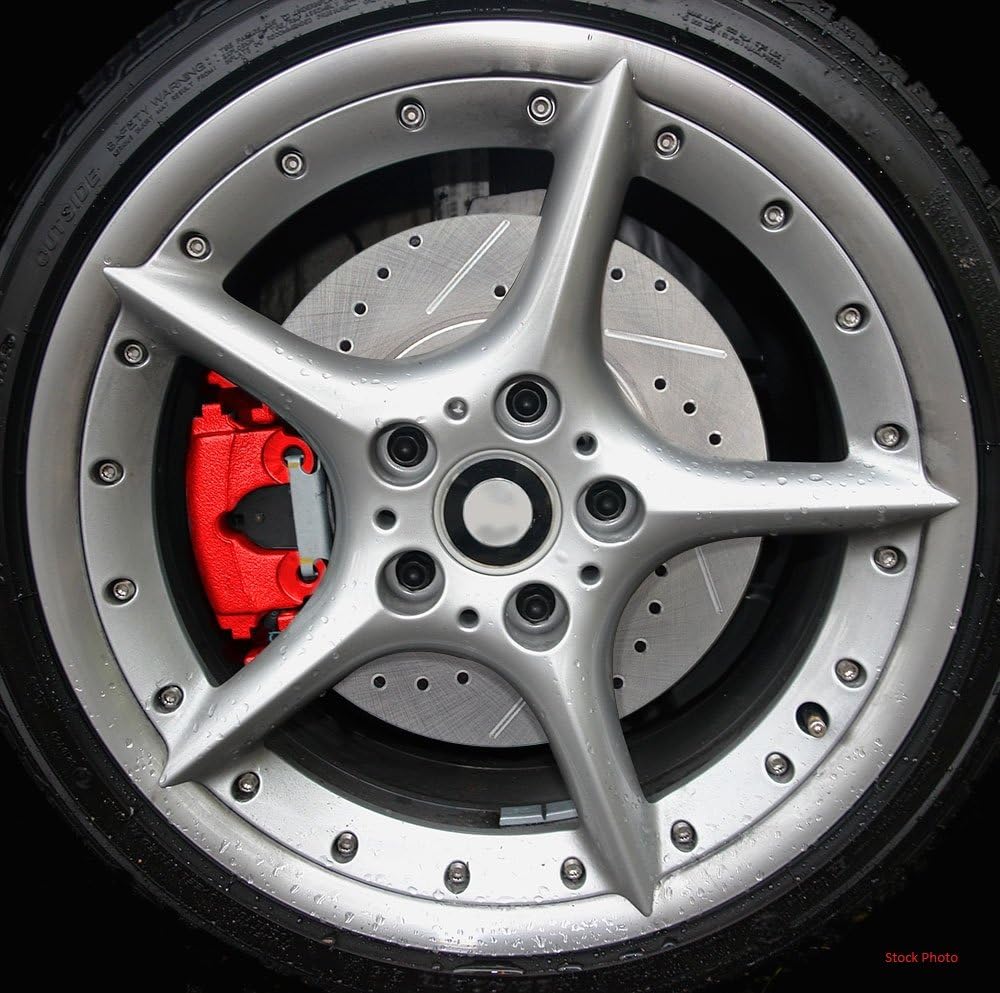 Red Coated Caliper Pair + Hardware Brake Kit R428