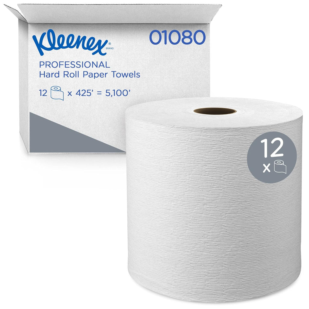 White Hard Roll Paper Towels 12 Rolls L3685