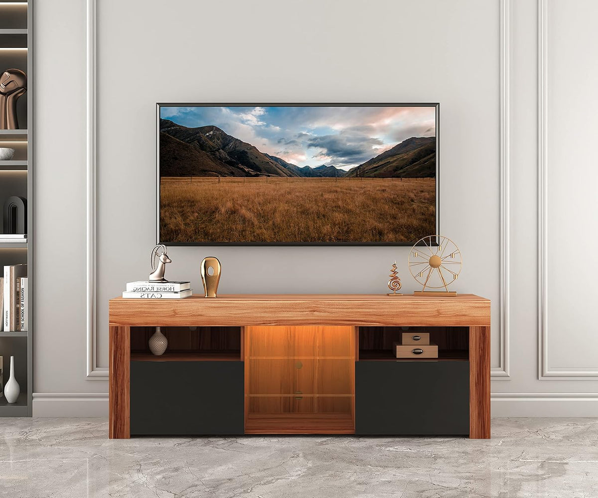 White TV Stand with LED Lights B8537